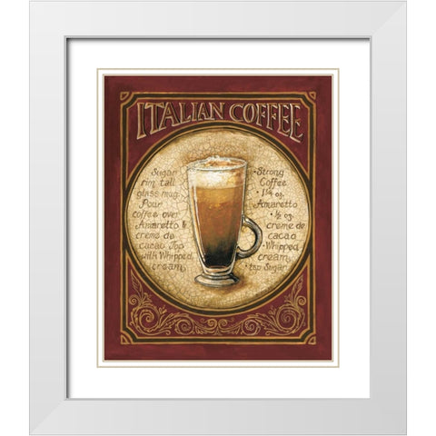 Italian Coffee White Modern Wood Framed Art Print with Double Matting by Gorham, Gregory
