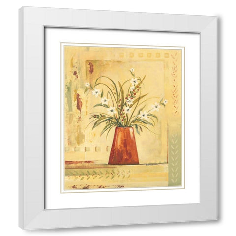 Red Vase White Modern Wood Framed Art Print with Double Matting by Gorham, Gregory