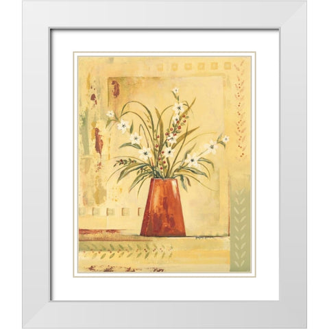 Red Vase White Modern Wood Framed Art Print with Double Matting by Gorham, Gregory