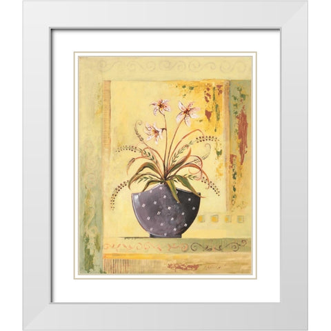 Purple Vase White Modern Wood Framed Art Print with Double Matting by Gorham, Gregory