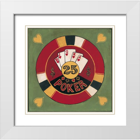Poker - $25 White Modern Wood Framed Art Print with Double Matting by Gorham, Gregory
