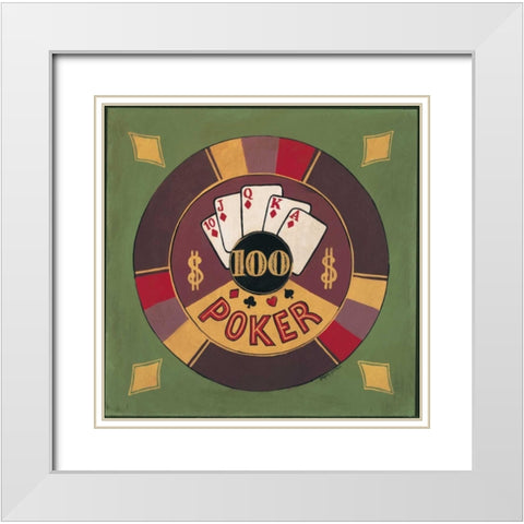 Poker - $I00 White Modern Wood Framed Art Print with Double Matting by Gorham, Gregory