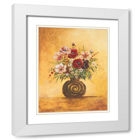 Yellow Floral Study I White Modern Wood Framed Art Print with Double Matting by Gorham, Gregory