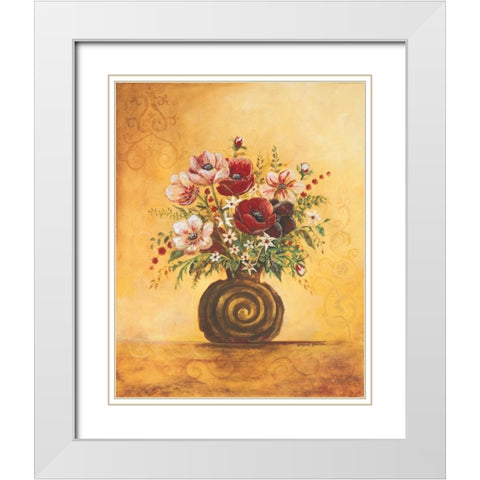 Yellow Floral Study I White Modern Wood Framed Art Print with Double Matting by Gorham, Gregory