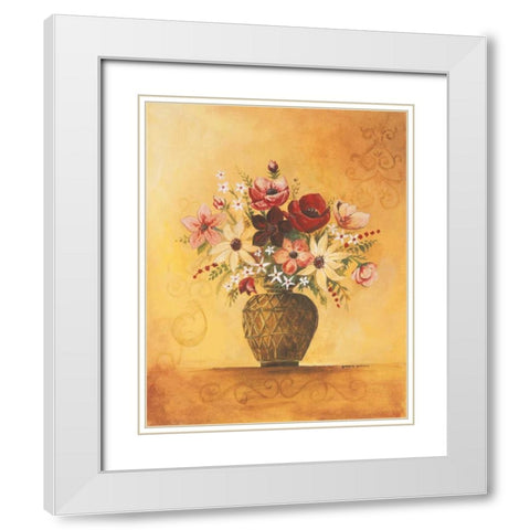 Yellow Floral Study II White Modern Wood Framed Art Print with Double Matting by Gorham, Gregory