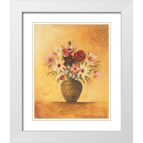 Yellow Floral Study II White Modern Wood Framed Art Print with Double Matting by Gorham, Gregory
