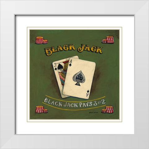 Blackjack White Modern Wood Framed Art Print with Double Matting by Gorham, Gregory