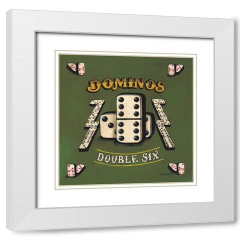 Dominos White Modern Wood Framed Art Print with Double Matting by Gorham, Gregory