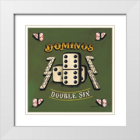 Dominos White Modern Wood Framed Art Print with Double Matting by Gorham, Gregory