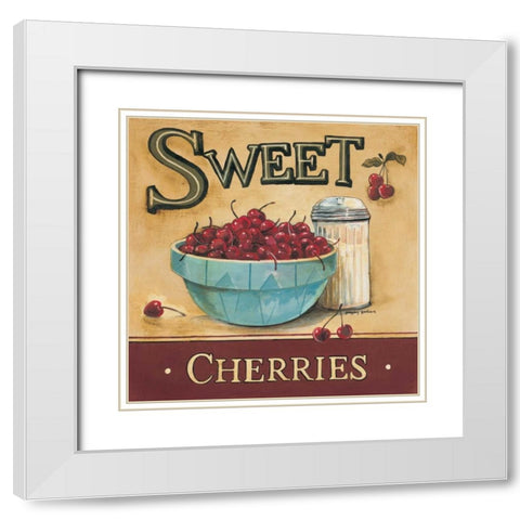 Sweet Cherries White Modern Wood Framed Art Print with Double Matting by Gorham, Gregory
