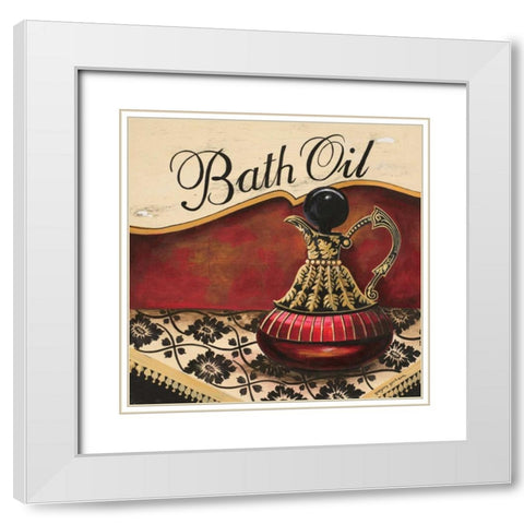 Bath Oil White Modern Wood Framed Art Print with Double Matting by Gorham, Gregory