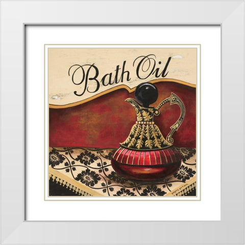 Bath Oil White Modern Wood Framed Art Print with Double Matting by Gorham, Gregory