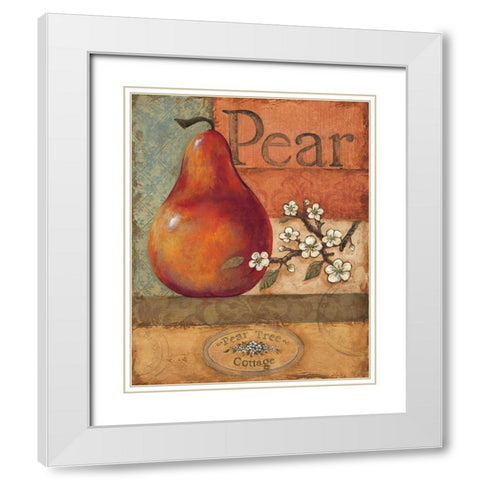 Pear Crate White Modern Wood Framed Art Print with Double Matting by Gorham, Gregory