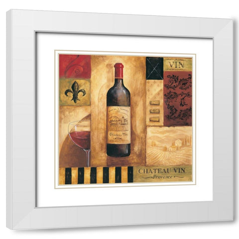 Chateau Vin Sq. White Modern Wood Framed Art Print with Double Matting by Gorham, Gregory