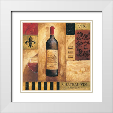Chateau Vin Sq. White Modern Wood Framed Art Print with Double Matting by Gorham, Gregory