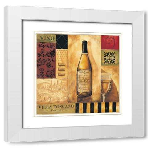 Villa Toscano Sq. White Modern Wood Framed Art Print with Double Matting by Gorham, Gregory