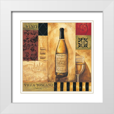 Villa Toscano Sq. White Modern Wood Framed Art Print with Double Matting by Gorham, Gregory