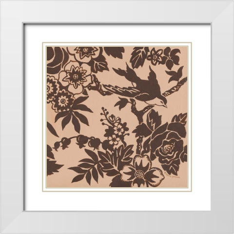 Bird Song II White Modern Wood Framed Art Print with Double Matting by Gorham, Gregory