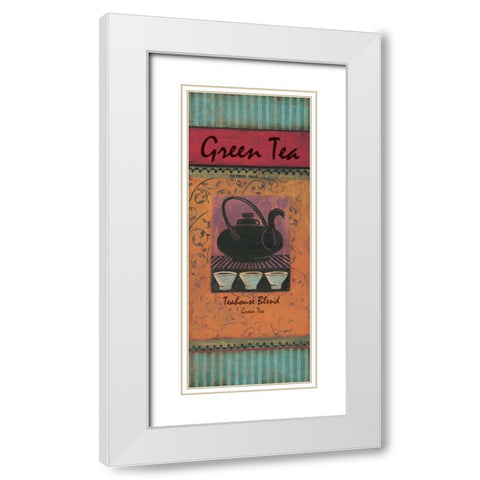 Green Tea White Modern Wood Framed Art Print with Double Matting by Gorham, Gregory