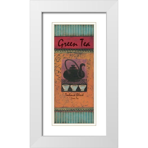 Green Tea White Modern Wood Framed Art Print with Double Matting by Gorham, Gregory
