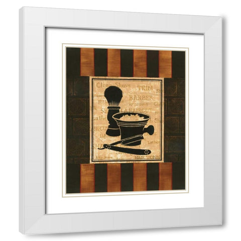 Shaving White Modern Wood Framed Art Print with Double Matting by Gorham, Gregory