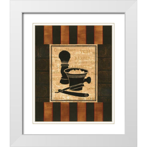 Shaving White Modern Wood Framed Art Print with Double Matting by Gorham, Gregory