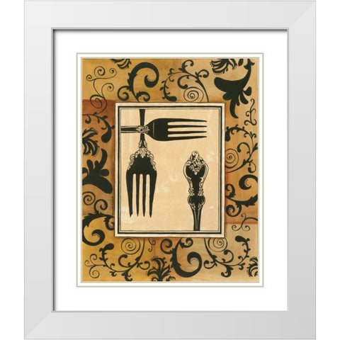 Forks White Modern Wood Framed Art Print with Double Matting by Gorham, Gregory