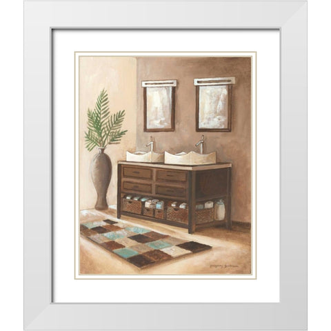 Bath Still Life II White Modern Wood Framed Art Print with Double Matting by Gorham, Gregory