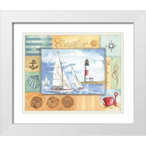 Summer Beach I White Modern Wood Framed Art Print with Double Matting by Gorham, Gregory
