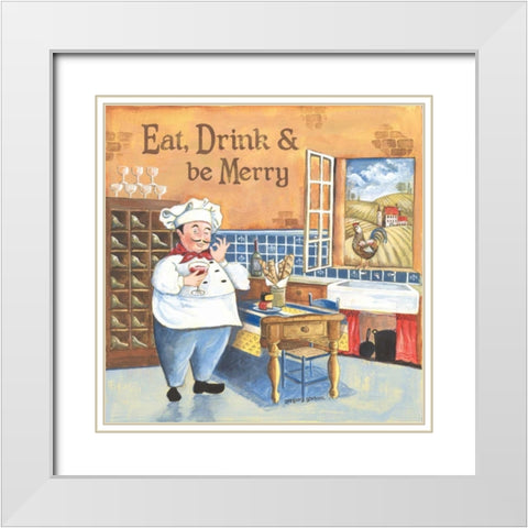 Chef I White Modern Wood Framed Art Print with Double Matting by Gorham, Gregory