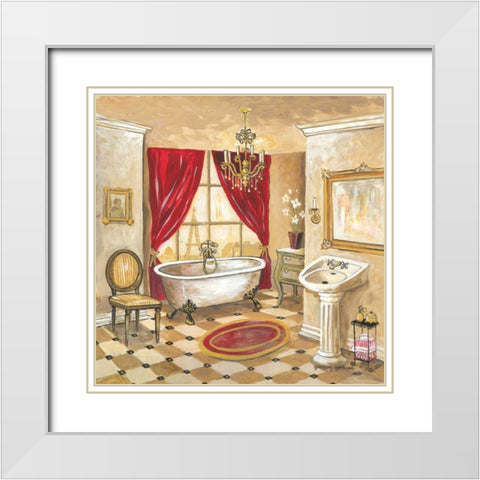 Parisian Bath White Modern Wood Framed Art Print with Double Matting by Gorham, Gregory