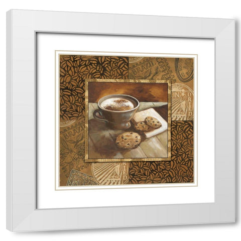 Coffee II White Modern Wood Framed Art Print with Double Matting by Gorham, Gregory