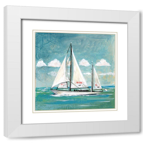 Sailboats II White Modern Wood Framed Art Print with Double Matting by Gorham, Gregory