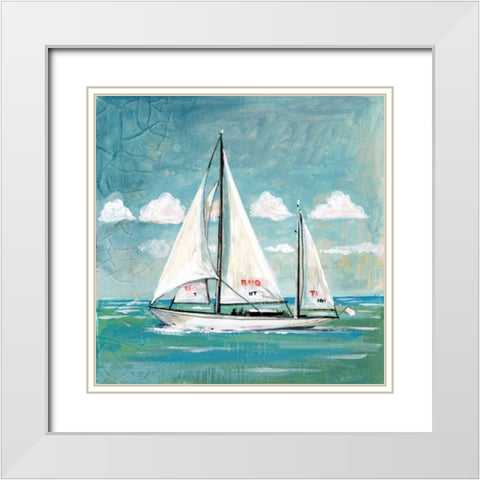 Sailboats II White Modern Wood Framed Art Print with Double Matting by Gorham, Gregory