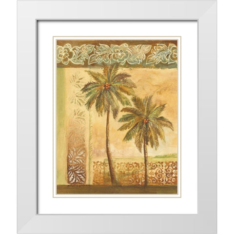 Palm Trees I White Modern Wood Framed Art Print with Double Matting by Gorham, Gregory