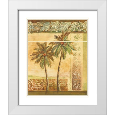 Palm Trees II White Modern Wood Framed Art Print with Double Matting by Gorham, Gregory