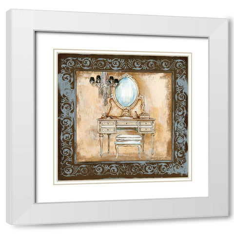 Elegant Vanity III White Modern Wood Framed Art Print with Double Matting by Gorham, Gregory