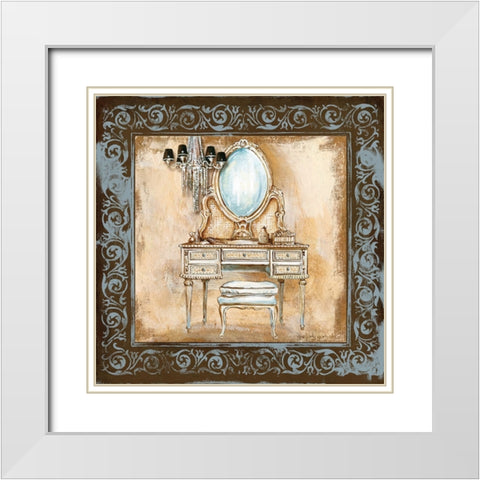 Elegant Vanity III White Modern Wood Framed Art Print with Double Matting by Gorham, Gregory
