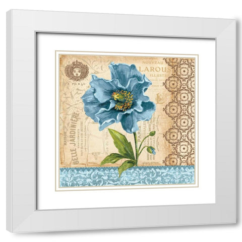 Poppy White Modern Wood Framed Art Print with Double Matting by Gorham, Gregory