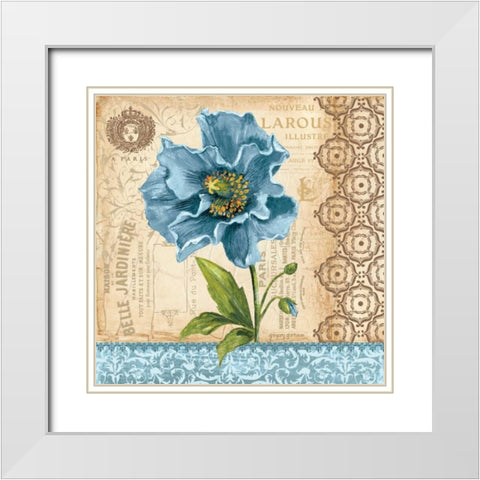 Poppy White Modern Wood Framed Art Print with Double Matting by Gorham, Gregory
