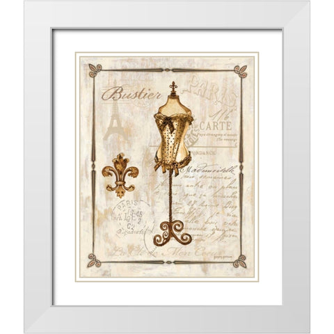 Paris Bustier White Modern Wood Framed Art Print with Double Matting by Gorham, Gregory