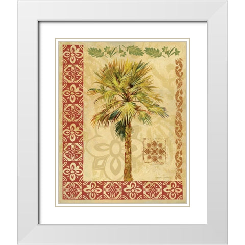 Summer Palm I White Modern Wood Framed Art Print with Double Matting by Gorham, Gregory