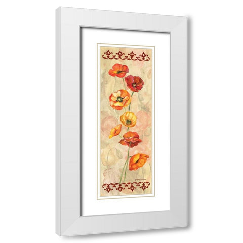 Scarlet Poppies II White Modern Wood Framed Art Print with Double Matting by Gorham, Gregory