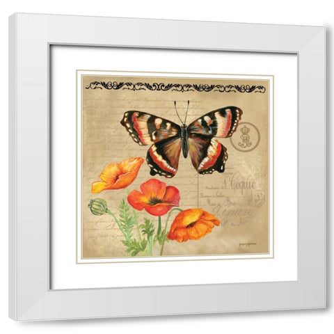 Butterfly White Modern Wood Framed Art Print with Double Matting by Gorham, Gregory