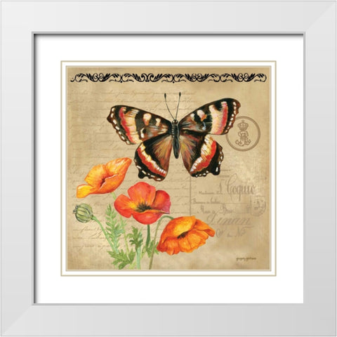 Butterfly White Modern Wood Framed Art Print with Double Matting by Gorham, Gregory