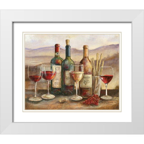 Tuscan Banquet White Modern Wood Framed Art Print with Double Matting by Gorham, Gregory