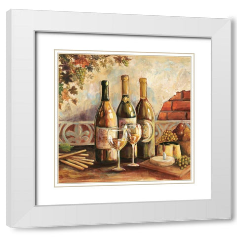 Bountiful Wine Sq I White Modern Wood Framed Art Print with Double Matting by Gorham, Gregory