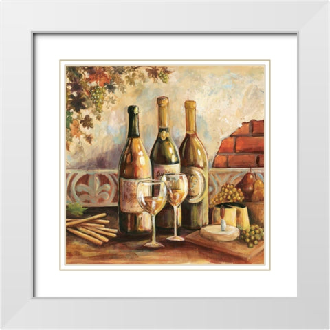 Bountiful Wine Sq I White Modern Wood Framed Art Print with Double Matting by Gorham, Gregory