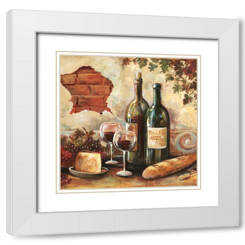 Bountiful Wine Sq II White Modern Wood Framed Art Print with Double Matting by Gorham, Gregory