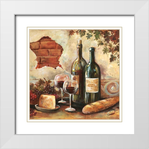 Bountiful Wine Sq II White Modern Wood Framed Art Print with Double Matting by Gorham, Gregory